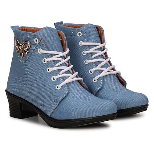 Image of KRAFTER Women's And Girls Classic Winter Suede velvet High heel Boots Casual, Outdoor and Holiday Outings