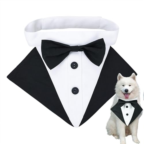 Collare da per cani, con papillon, per matrimoni, bandane per cani, per, confortevole, collare a bandana per costumi formali, fidanzamento, compleanno