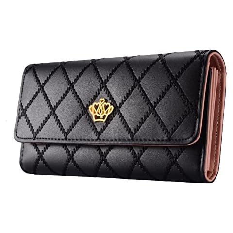 Symphonyw PU Leather Crown Wallet for Women Cover