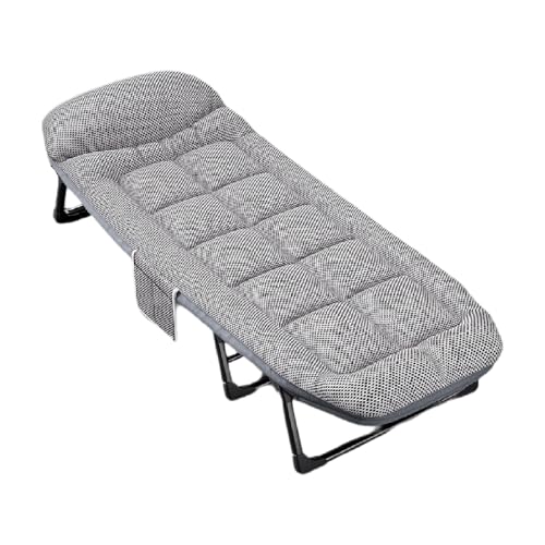 Cuna plegable XXL con soporte de 8 patas, malla transpirable 4D, almohada de algodón de alta elasticidad, cama portátil ajustable para siesta de oficina, uso interior y exterior (66 x 190 cm)