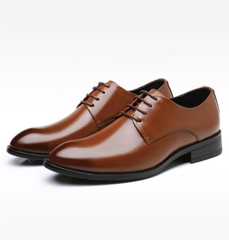 Dress Oxford Shoes for Men's Synthetic Leather Prom Fashion Lace Up Plain Toe Working Anti-Slip Shoe3