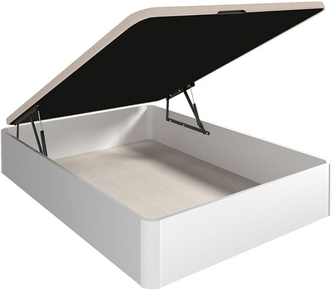 HOGAR24 ES | Canapé Abatible Noruega | Arcón de Almacenaje de Gran Capacidad | Tapa con Válvulas de Transpiración | Color Blanco | Medida: 135x190 cm
