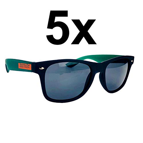 Preisvergleich Produktbild Jägermeister Sonnenbrille Nerd-, Party-, Brille in schwarz grün Aktion - 5 Stück
