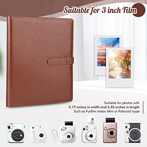 Álbum de fotos instantáneas Ablus 360 bolsillos, compatible con Fujifilm Instax Mini 12/11/9/8+/8/7S/LiPlay, Polaroid Snap/Touch/Zip Mint y cámaras impresoras Kodak y Canon (marrón) miniatura 2