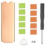 Laptop NVMe M.2 Heatsink with Nano Thermal Pads and Mounting Screw，Heat Sink Copper for 2280 M2 SSD, No Rubber Ring Required
