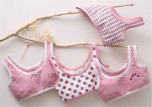 Betusline Girls' Cute Training Bras, 4 Pack, 6-12 Years2