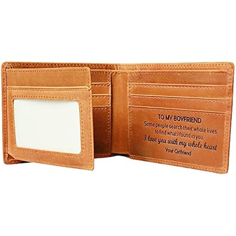 ifamay Mens Wallet to My Boyfriend,Personalized Engraved Trifold Wallet for Men,Best Idea Gifts for Him,Valentine's Day Gift (IWFG4) Cover
