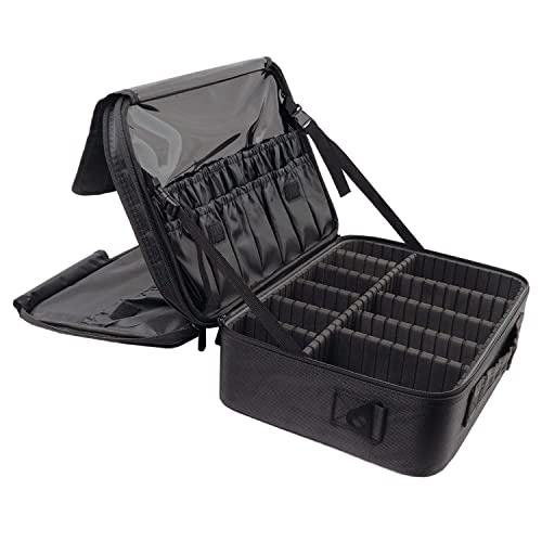 Trousse de maquillage velours pour organiser grands pinceaux et cosmétiques sans encombre
