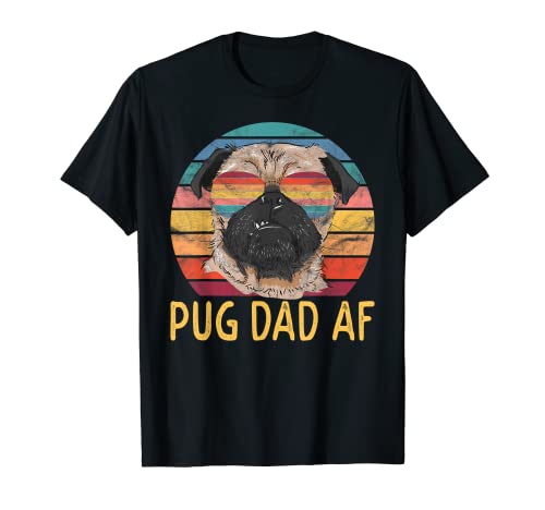 Uomo Pug Dad AF Regali Maglietta