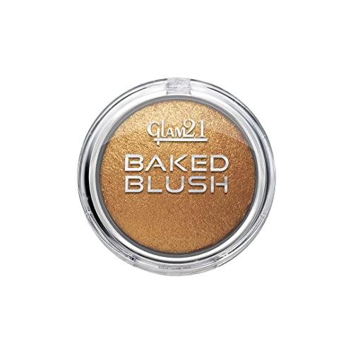 Image of Glam21 Baked Blusher | Highly Pigmented, Long Lasting | Illuminating Glow Finish | Smooth & Blendable Texture |Stays up to 8 hours | For All Skin Types | 6gm | Shade-01