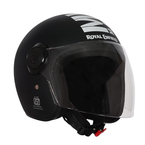 Helmet Copter Half FACE | Certification: ISI & DOT | Outer Shell - High Impact Grade ABS | Lightweight | Micrometric Lock | MATT Black & White (XL) 62