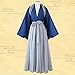 Unisex Kendo Hakama Aikido Japanese Traditional Samurai Kimono Warrior Martial Arts Uniform Pants Outfit (01-Blue, L)
