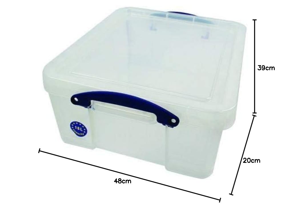 Image secondaire de Really Useful Box Lot de 3 boîtes de rangement pour 93 CD/ 44 DVD -Transparent - 18 l - 480 x 390 x 200 mm