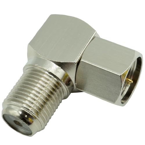 エスエスエーサービス SSA Service 地デジ・BS/CS対応 テレビアンテナケーブル 4C 同軸ケーブル用 変換コネクタ アダプタ F型L字変換プラグ F型メス-F型オスL型ネジ式接栓 アダプタ (1個入 SFA-LN-1P)