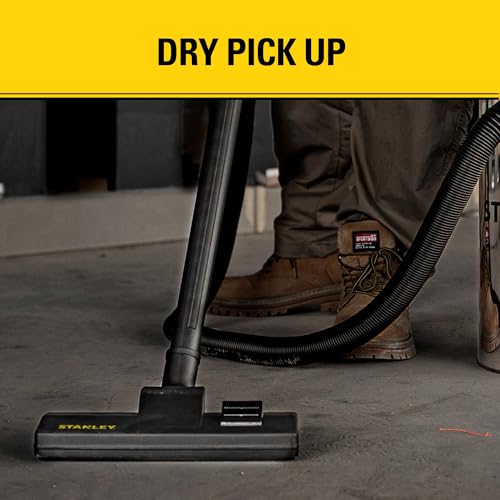 Image of STANLEY Wet Dry Vacuum,4.5 Gallon 4HP Wall Mounted Shop Vac,26 Cleaning Ranging Stainless Steel Tank,Garage / Home /Upholster /Laundry /Rooms Vacuum SL18133
