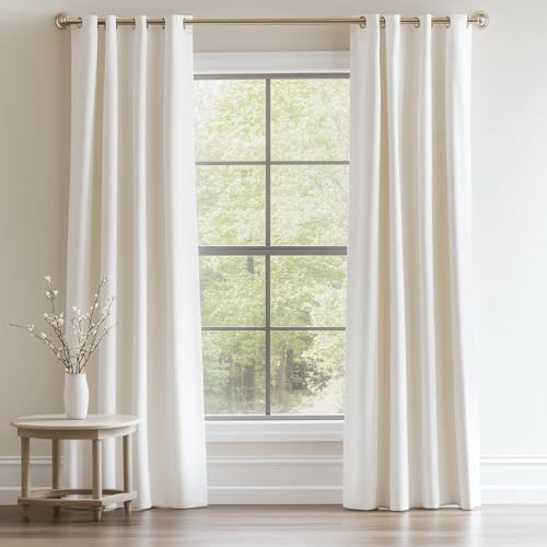 Topfinel Rideaux Occultant Blanc Ivoire 140x225 CM Lot de 2, Luxurious Doux Velours Rideau...