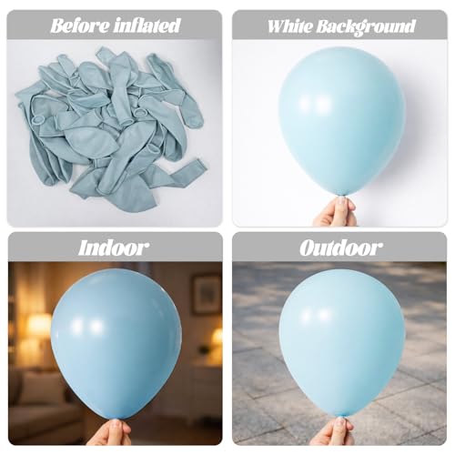 Image of Voircoloria 130pcs Pale Aqua Balloons Different Sizes 18 inch 12 inch 10 inch 5 inch Aqua Blue Latex Balloon Garland Arch Kit for Birthday Baby Shower Graduation Wedding Gender Reveal Anniversary Party Decorations
