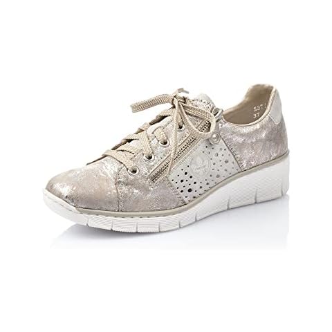 Rieker Damen Halbschuhe Women's 53715 Low Shoes, Metallic, 6.5 UK Cover