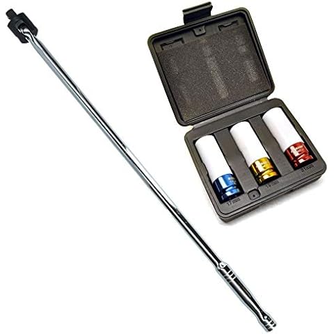 AB Tools 24" Breaker Bar with Wheel Nut Sockets Cover