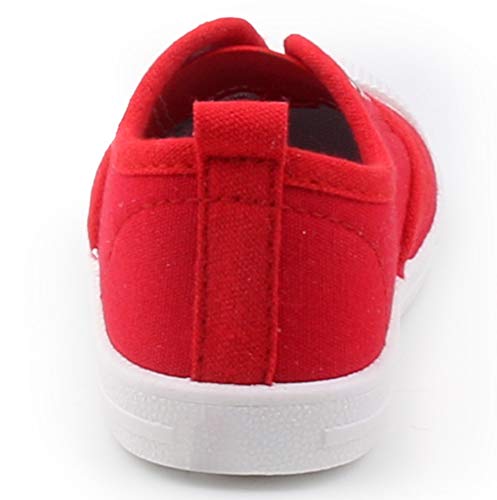 Dadawen Boy's Girl's Candy Color Canvas Slip-On Lightweight Sneakers Cute Casual Running Shoes Red Us Size 8.5 M Toddler #TOP5