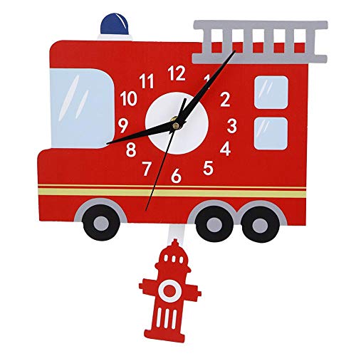 Fdit1 Plastic Cartoon Silent Wall Unique Pendulum Children Kid Bedroom DIY Clock