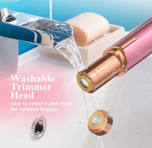 Facial-Body-Hair-Remover-for-Women-Electric-Face-Razor-with-Led-Light-for-Instant-and-Painless-Safe-Trimmer-Hair-Face-Body-Upper-Lip-Chin-Bikini-Safe-and-Compact-Battery-RoseGold