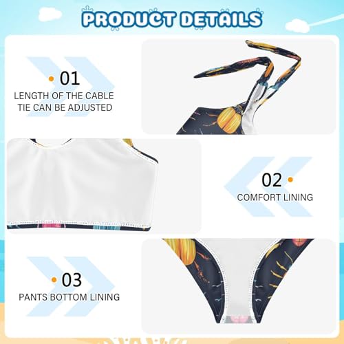 Animal Bettles Neon Bug Girls Tankini Swimsuit Kids Bikini Sets 2 Pcs Bathing Suit 3T4
