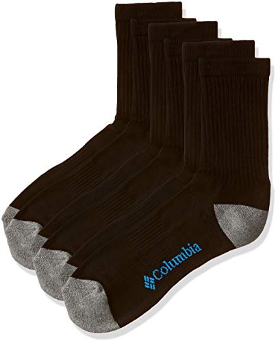 3 Pairs Columbia Men s Half Cushion Crew MI - Chaussettes, Black, Men Shoe Size 6 -12