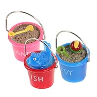 Milisten 3pcs Beach Bucket Ornaments Toys Buckets for Dollhouse Accessories Garden Scene Decor