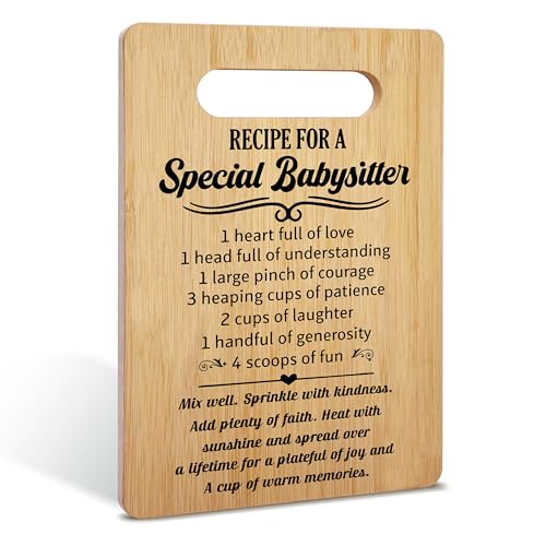 Gifts for Babysitter, Recipe for a Special Babysitter Bamboo Cutting Board Gifts, Appreciation Thank You Gifts for Best Babysitter, Birthday Christmas...