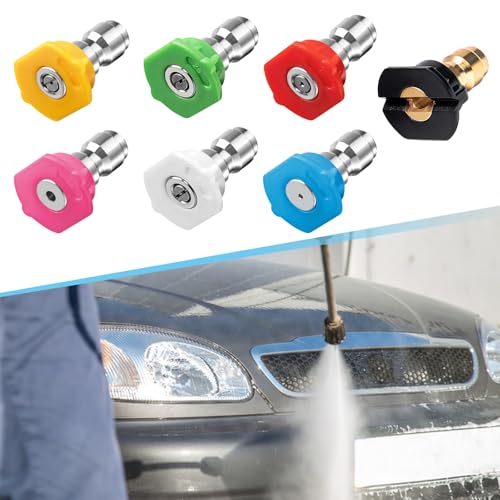 7Pcs Quick Release Pressure Washer Nozzle Tips - 1/4 Inch Multiple Degrees Connection for Car and Garden Cleaning - Image 5