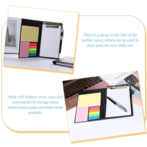 Image of Levin Memo Pad with Sticky Notes & Clip Holder with Pen for Gifting| Note Pad for School, Home, and Office Supplies (11.2X19.2CM)