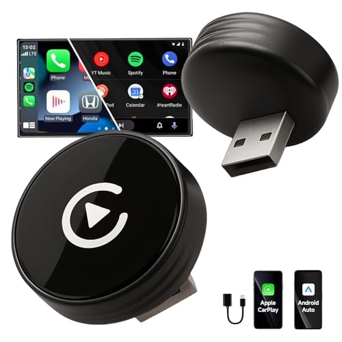 Image of Carlizem Wired to Wireless Android Auto & Carplay Adapter Cortex A7 Pro Processor| Quick Connection & Auto Reconnect | Bluetooth 5.4 & 5.8Ghz WiFi| 9 Months Warranty | Easy to Use & Setup