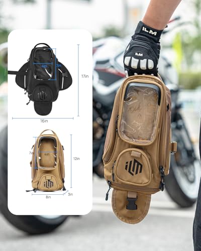 image for ILM Motorcycle Tank Bag Magnetic 4 Straps Reinforced Fastening Waterpr