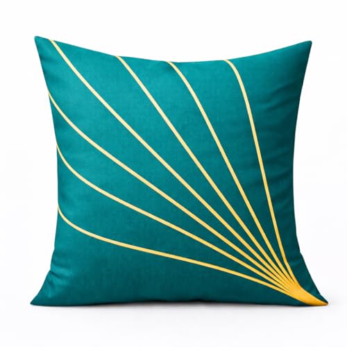 Image of LOFEY Dupion Silk Cushion Cover, 16 x 16 Inch (40 x 40 cm), Decorative Sofa Pillow Cover, Zipper Closure (2, Teal)