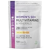 Multivitamins for Women 50+ | 4 Months Supply | 28 Essential Vitamins & Minerals Including Biotin, Iron, Folic Acid, B6, B12, Calcium, Zinc, Vitamin C & More! | 120 Vegan Tablets | by Horbaach
