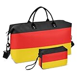 Sinestour German Flag Travel Duffel Bag for Men Women with Makeup Bag Weekend Overnight Carry On Bags for Travel Hospital Gym