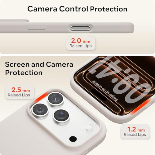 Image of DIZORO Compatible with (iPhone 18 Pro Max Case)(2026), Liquid Silicone 3 Layers Full Covered Soft Gel Rubber Phone Case,Shockproof Protective Cover with Anti-Scratch Microfiber Lining-Stone Grey