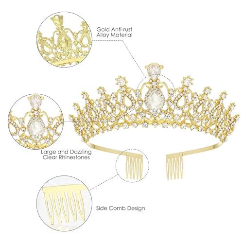 Shining Diva Fashion Crystal Tiara and Crown for Women Stylish Headband Crowns with Comb Tiaras for Girls Kids Queen Princess Wedding Bridal... - Image 6