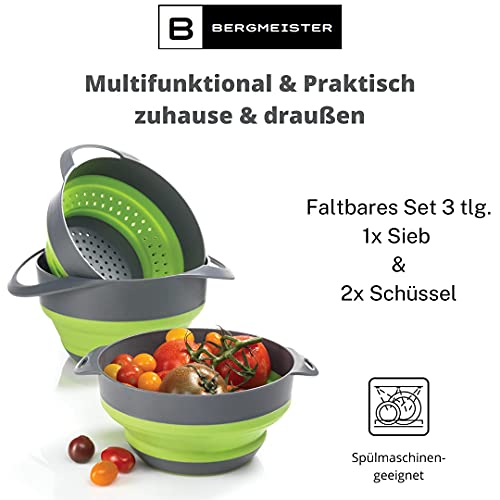 Bergmeister® Set di ciotole pieghevoli 3 in 1 con