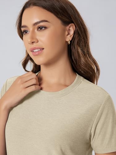 Image of ODODOS Women's Performance Cropped Tee Ultra Soft odSTRATUM Tech Short Sleeve Relaxed Top Crew Neck T-Shirts