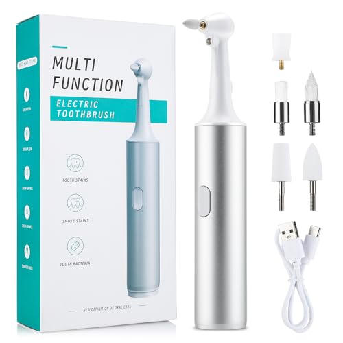 Pulidor de dientes eléctrico asombroso USB, descalcificador dental, cepillo de dientes, removedor de sarro y placa dental, limpiador para blanqueamiento de dientes, 5 en 1