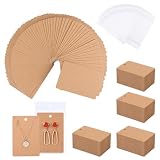 ovsor 150 Pcs Earring Display Cards - Necklace Cards for Selling with 150 Pcs Durable Packing Bags, Sturdy Jewelry Cards Packing Earring, Necklace, Jewelry