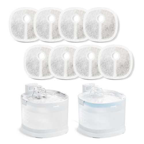 Cheerble Pumpless Pet Water Elfin Fountain E1/E1+/D1/D1PRO Replacement Filter-8-Pack