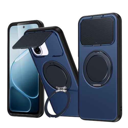 Image of SPAZY CASE Oppo A6x Back Cover|Premium Magnetic Ring Stand Case with Camera Protection Slider|360 Rotating Kickstand|Slim & Strong Grip Phone Case for Oppo A6x-Blue