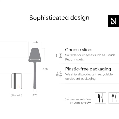 Image of LARS NYSOM Cheese Cutter I Cheese Slicer Made of Stainless Steel I Manual Slicer (Carbon Black)