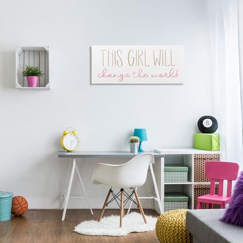 Stupell Industries This Girl Will Change The World Motivational Phrase, Designed by Sd Graphics Studio Canvas Wall Art, 40x17, Multicolor2