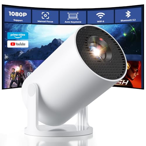 CLOKOWE Mini Projector with WiFi and Bluetooth,...