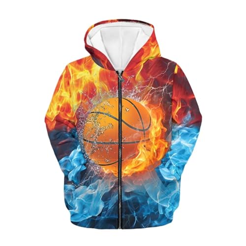Image of Biyejit Kids Novelty 3D Graphic Printed Hooded Sweatshirt Boys Girls Zip Up Hoodies Age 6-16 Years