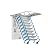 Folding Ladder Loft Stair, 12 Steps Retractable Pull Down Attic Stairs with 31.5x39.4in Open Size,Attic Ceiling Pull Down Ladder, Carbon Steel, Ldeal for Garage Attics, Storage Rooms (Blue)